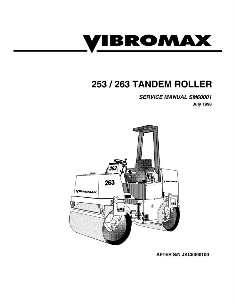 Tandum Manual de serviço do rolo JCB Vibromax 253, 263