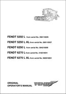 Manual do Operador FENDT - 5250L\5250L AL\6250L\6270L\6270L AL