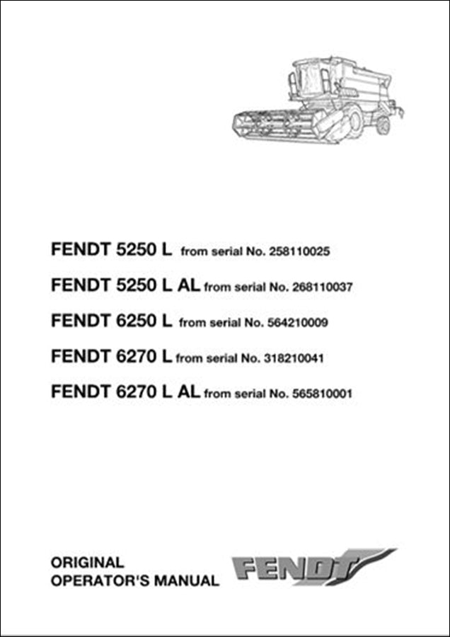 Manual do Operador FENDT - 5250L\5250L AL\6250L\6270L\6270L AL