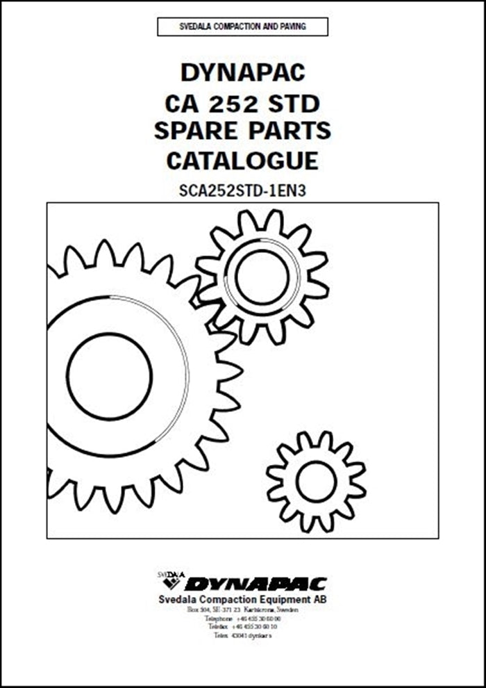 Catalogo De Peças DYNAPAC - CA252STD - Roller Vibratory