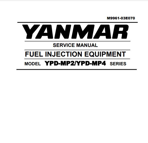 Manual De Serviço HYUNDAI - YANMAR INJEÇÃO COMPL - YPD-MP2-4