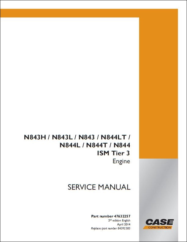 Manual De Serviço CASE - N843H - N843L -N843 - N844LT-INGLES